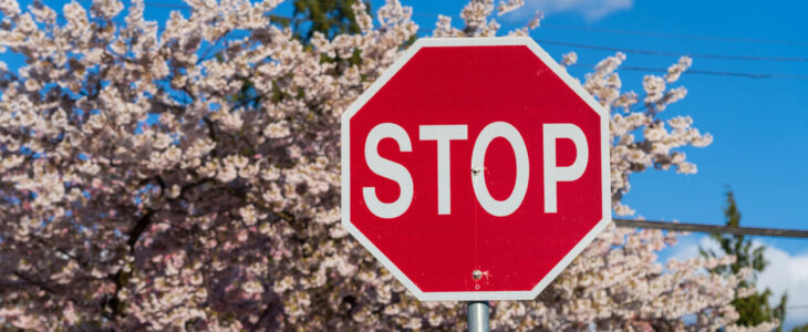 Stop sign in Long Island, New York