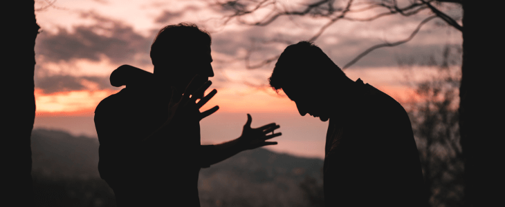 Two guys arguing outside