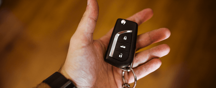 Man holding his car keys